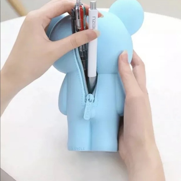 Line friends koya pencil case silicone cute pouch Multiuse blue koala - Picture 4 of 4